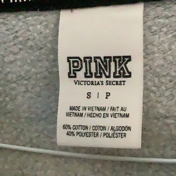 PINK Zipper Up Hooded Sweatshirt in Gray Size Small - Picture 4 of 7